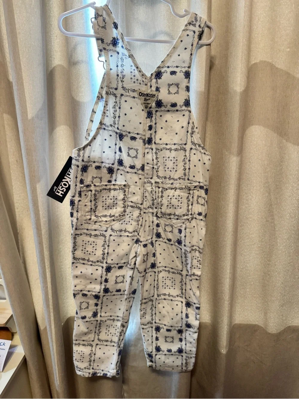 OshKosh B'gosh floral patch work Overalls